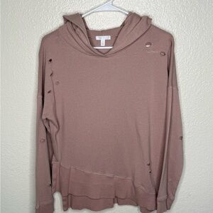 Abound Distressed Taupe Hoodie XS